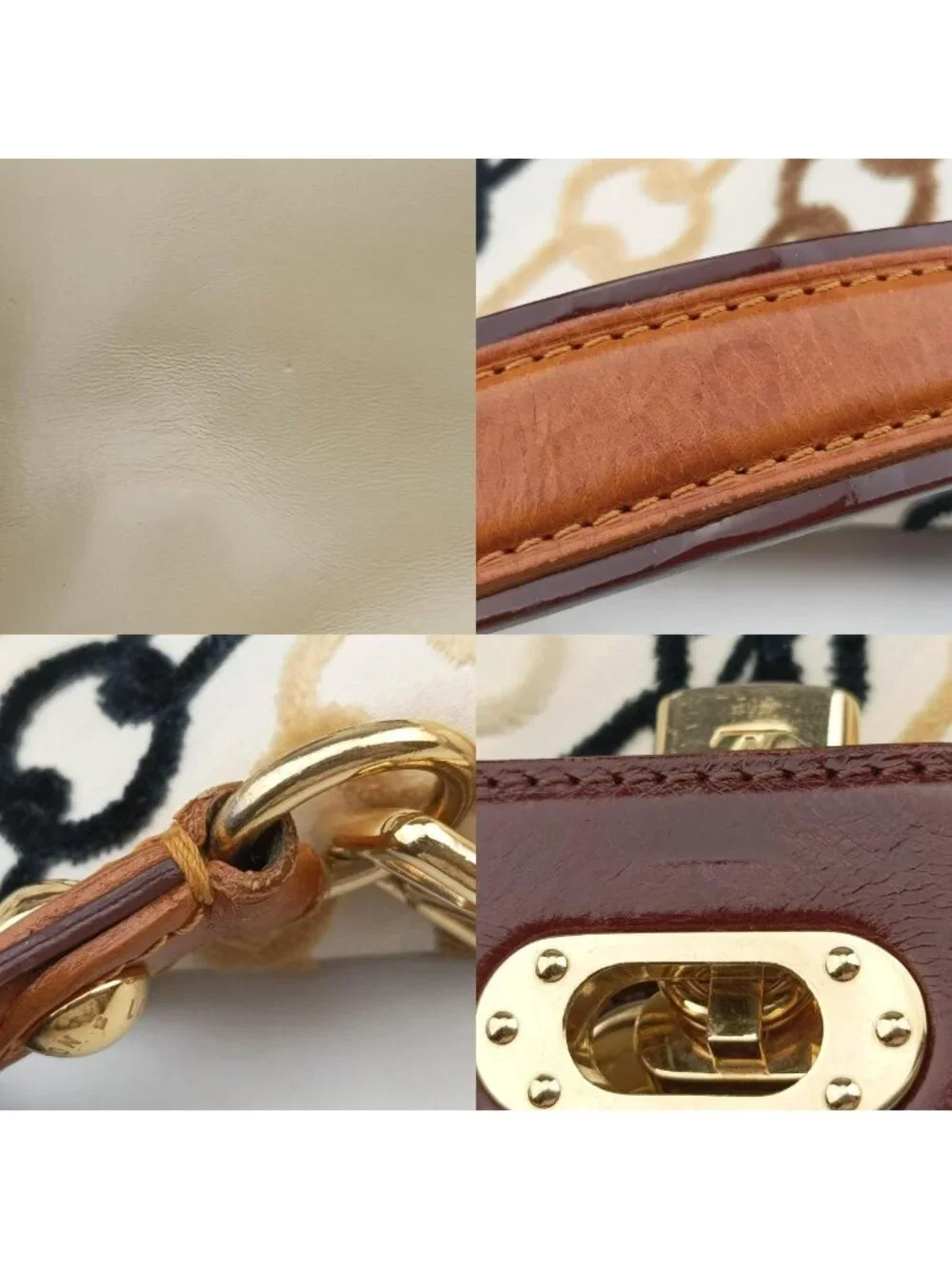 Louis Vuitton Dolly Black White Multicolor Cotton Velvet Shoulder Bag